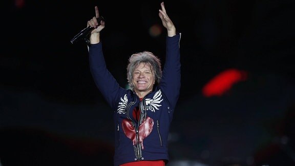 Jon Bon Jovi bei einem Konzert in Rio De Janeiro