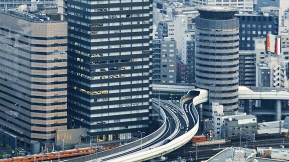Dense skyline of Umeda District, Osaka, Japan